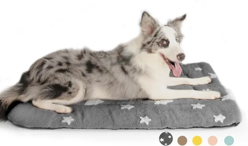 Miniatura 12 de Mora Pets Almohadilla para jaula para perros, alfombra para jaula de perrera para perros pequeños, lavable, bonita cama de estrella para mascotas