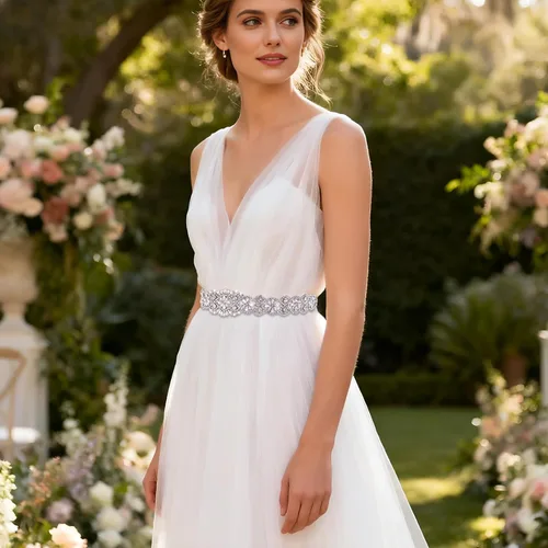 Miniatura 60 de azaleas Cinturón de boda fino de cristal para mujer, cinturón de novia para boda, dama de honor, accesorios de vestido de niña de las flores, 16