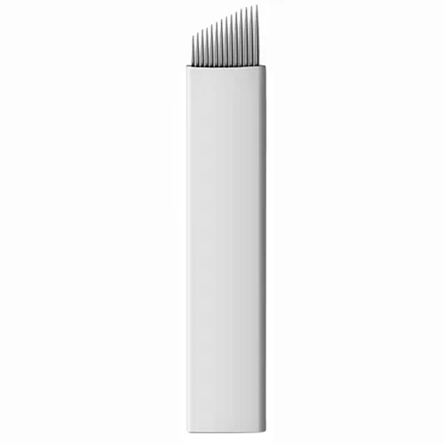 Miniatura 7 de 50pcs Aguja de Maquillaje Permanente Manual Ceja Tatuaje Microblade Agujas Inclinadas (9 Agujas Inclinadas)