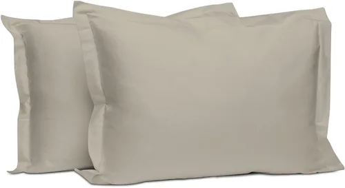 Miniatura 110 de Pizuna Juego de 2 fundas de almohada de 100 % algodón puro, tamaño estándar, color blanco, lujosas fundas de almohada de 400 hilos de satén