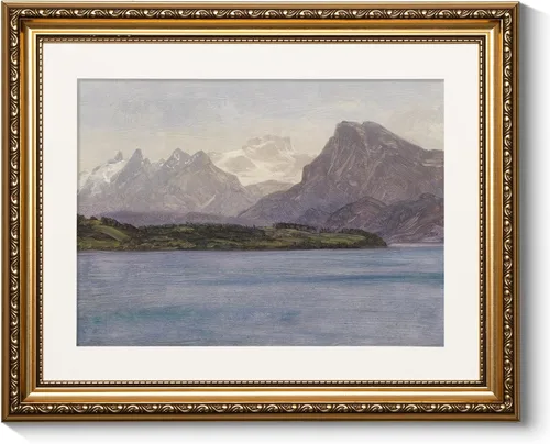ARPEOTCY Arte de pared vintage enmarcado en oro, pinturas de paisajes costeros junto al mar, 13 x 16 pulgadas, decoración de pared victoriana para