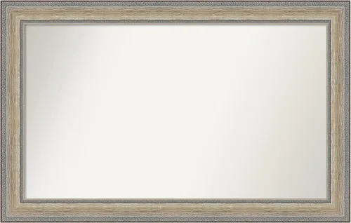 Miniatura 547 de Amanti Art Espejo de baño plateado para sobre fregadero, 28 x 47 pulgadas, espejo rectangular de plata imperial, marco de madera tradicional de gran