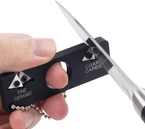 Miniatura 3 de Mini sacapuntas, sacapuntas portátil de bolsillo para piedra de esmeril, herramienta de afilado al aire libre con para salir de camping, senderismo