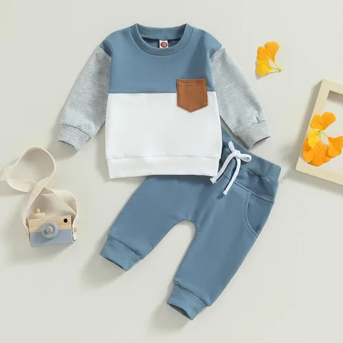 Miniatura 2 de FYBITBO Conjunto de ropa de bebé niño para bebé, sudadera con camiseta y pantalones deportivos para primavera, otoño e invierno