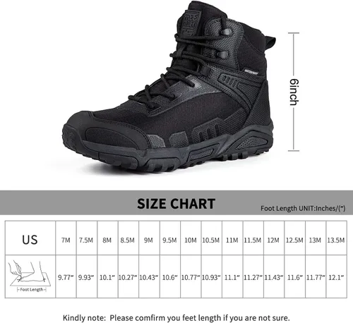 Miniatura 7 de FREE SOLDIER Men's Waterproof Hiking Boots Lightweight Work Boots Military Tactical Boots Durable Combat Boots