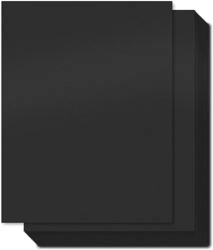 Ohuhu Ohuhu - Papel grueso de cartulina negra, 100 hojas, 8.5 x 11 pulgadas, cartulina pesada de 80 lb/216 g/m² para manualidades y fabricación de