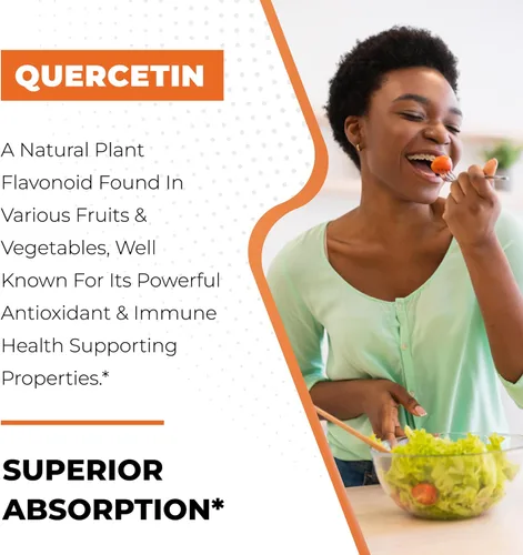 Miniatura 4 de Sandhu's Quercetina 1000 mg y quercetina con bromelina 1000 mg por porción Complejo de suplementos de bioflavonoides Apoya la salud inmunológica