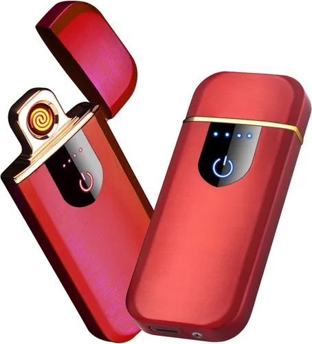 Miniatura 11 de Encendedor electrónico recargable por USB, encendido inteligente de doble cara, resistente al viento, plasma ligero, regalo portátil para novios