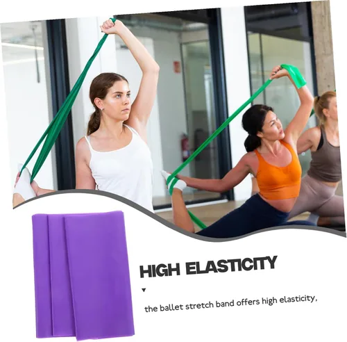 Miniatura 6 de Luxshiny Juego de 3 bandas de resistencia moradas resistentes y elásticas para estirar, pilates, yoga, terapia física, entrenamiento en casa