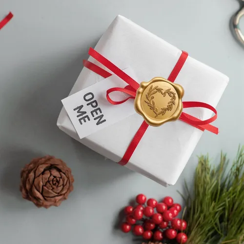 Miniatura 5 de SWANGSA 50 calcomanías de sellado de cera de laca de oro antiguo, diseño de ramas de corazón, impermeables, autoadhesivas, para invitación, tarjetas