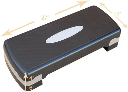 Miniatura 2 de Plataforma aeróbica de altura ajustable de 4 a 6 pulgadas, equipo de fitness, entrenamiento paso a paso, plataforma de ejercicios con 2 elevadores