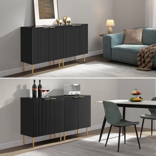 Miniatura 8 de SICOTAS Aparador Moderno de Entrada - Credenza de Buffet con Almacenamiento, Gabinete con 2 Puertas y Estantes Ajustables, Mesa de Acento para Barra