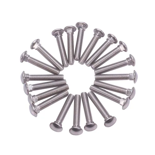 Miniatura 11 de MroMax 50 pernos de carro M6x12mm cabeza media redonda cuello cuadrado pernos sujetadores de acero inoxidable 304 cuello carro perno tono plateado