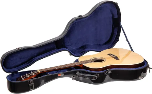 Miniatura 20 de Crossrock Funda de fibra de vidrio para guitarras acústicas 000/OM de 12 trastes, con compartimento para accesorios, correas de mochila, bloqueo