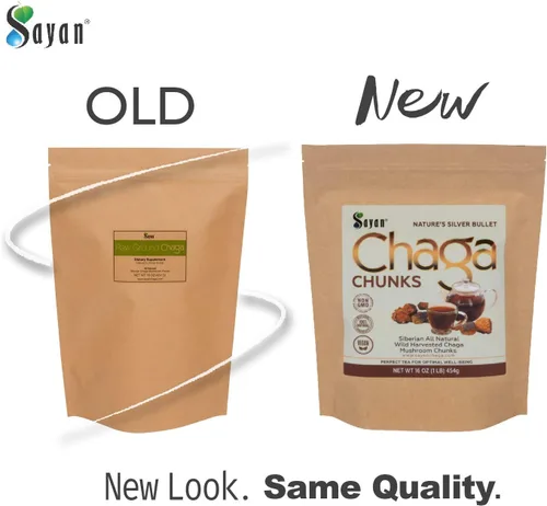 Miniatura 2 de Sayan Siberian - Trozos de hongo chaga puro crudo con corteza superior negra de 16 onzas / 1 libra, té antioxidante cosechado silvestre prémium