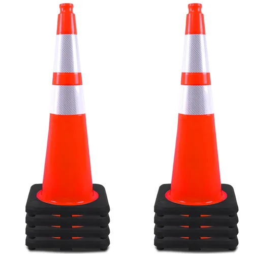 Miniatura 12 de OrangeStar Conos de Tráfico de 36" Paquete de 6 Conos de Seguridad Azules con Collares Reflectantes, Base de Servicio Pesado para Construcción