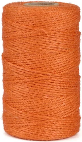 Miniatura 12 de JijAcraft Cuerda de yute de 328 pies, cuerda de cáñamo natural de 0.079 pulgadas de color para envolver regalos, 3 capas marrón para plantas Marrón