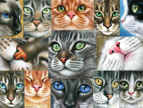 Miniatura 2 de Buffalo Games - Irina Garmashova-Cawton - Primer plano de gatos - Rompecabezas de 750 piezas para adultos - Rompecabezas desafiante perfecto