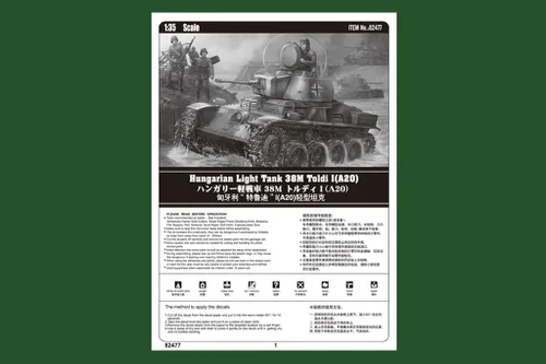 Miniatura 5 de Hobby Boss Tanque ligero húngaro 38M Toldi I (A20) Kit de construcción de modelo de vehículo