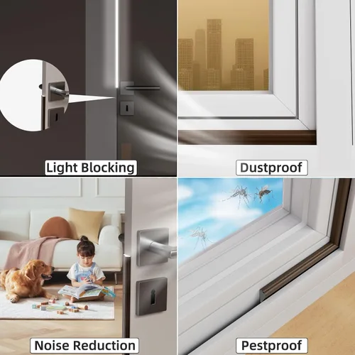 Miniatura 7 de 1 paquete*9.8 pies de cinta adhesiva en forma de cuña de espuma para sellado de ventanas y puertas, relleno de espacio para el marco exterior