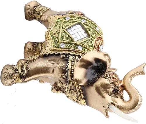 Miniatura 4 de Hilitand Estatua de elefante, estatua de elefante verde Feng Shui, escultura de riqueza, regalo para el hogar, oficina, hotel o cafetería
