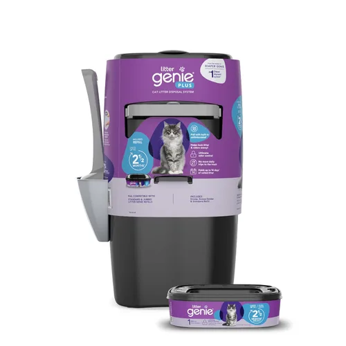 Miniatura 12 de Litter Genie Style Pail - Caja de arena para gatos, sistema de eliminación de desechos para control de olores, incluye 1 bolsa de repuesto cuadrada