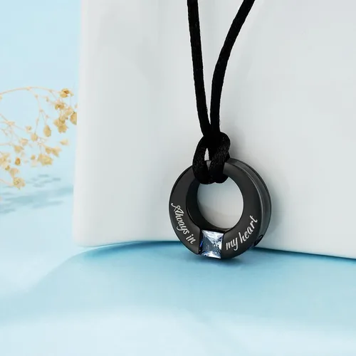 Miniatura 2 de YOUFENG Collares de urna de piedras natales para cenizas, urna redonda de cremación colgante para cenizas humanas, recuerdo conmemorativo, medallón