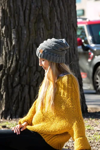 Miniatura 4 de Funky Junque Gorro holgado de punto trenzado de gran tamaño, grueso, suave, de gran