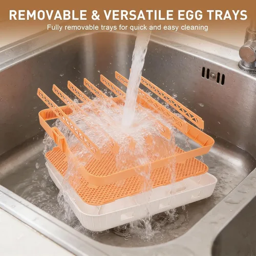 Miniatura 8 de Serie IV - Incubadora profesional de 56 huevos para criadores, control de humedad y temperatura preciso basado en sensores automáticos, espaciado