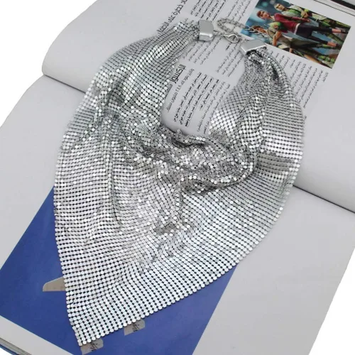 Miniatura 6 de MANILAI - Collar de metal grueso para mujer, gargantilla estilo babero