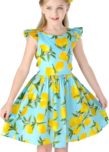 Miniatura 231 de Vestido de verano para niña, de algodón, con diseño floral