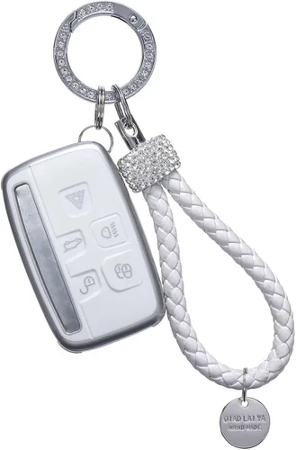 Funda para llavero Land Rover, funda de protección completa para llavero es de TPU suave de primera calidad, A Blanco, Mediana, Moderno
