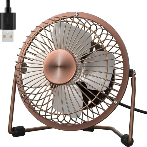 Miniatura 8 de Zuvas Ventilador de escritorio, silencioso y pequeño, ventilador USB de rotación de 360°, ventilador de mesa portátil de 2 velocidades, mini Negro