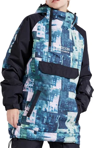 Miniatura 21 de Chaqueta anorak de esquí para mujer, impermeable, resistente al viento, cálido, para snowboard, abrigo de invierno con capucha