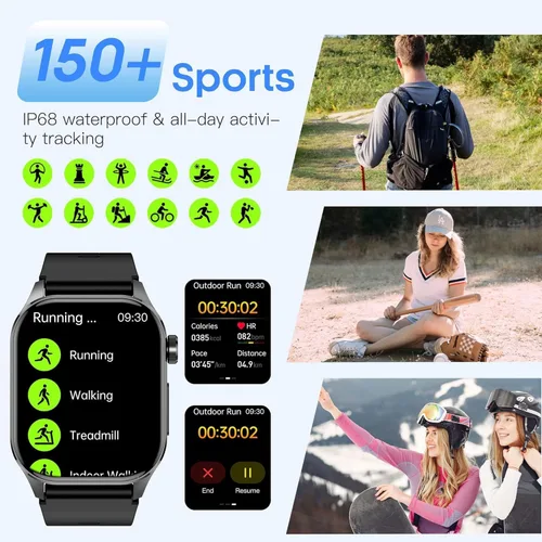 Miniatura 3 de Reloj Inteligente de Salud Avanzado para Hombres y Mujeres con Monitoreo en Tiempo Real de Frecuencia Cardíaca, Oxígeno en Sangre, Temperatura
