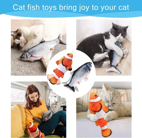 Miniatura 6 de Juguetes interactivos para gatos que flotan peces con hierba gatera, juguetes para gatos en movimiento para gatos de interior, paquete de 2, juguete