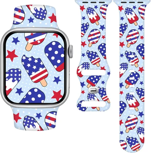 Miniatura 13 de Correa de reloj Holidays compatible con Apple Watch Series 11 10 9 8 7 6 5 4 3 Ultra SE para mujeres y hombres, correa de calabaza de silicona suave