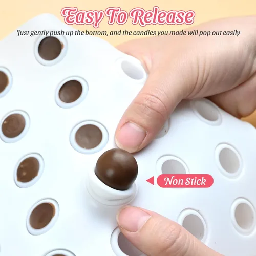 Miniatura 5 de Moldes de chocolate pequeños, moldes de silicona de 35 cavidades para dulces, molde de chocolate para decoración de pasteles, bandeja de cubitos