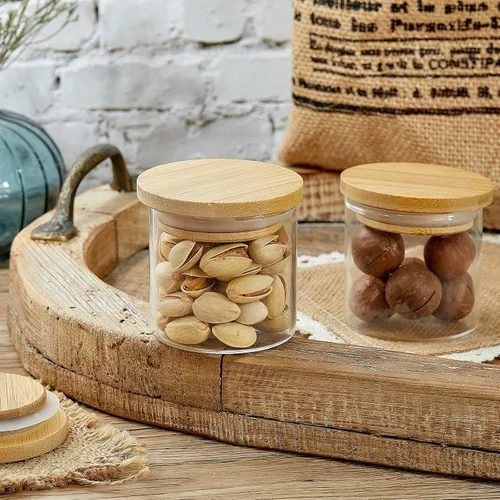 Miniatura 6 de Sawysine Paquete de 12 tapas para tarros de yogur Oui compatibles con tarros de yogur Oui de 5 onzas, tapas redondas de madera de bambú