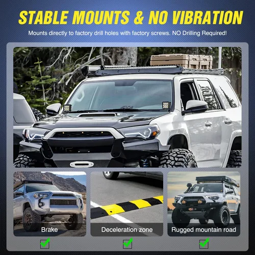 Miniatura 5 de Nilight Soporte de luz de zanja, bisagras de capó, kit de soporte de montaje para luz LED auxiliar todoterreno para luz de trabajo en Toyota 4Runner