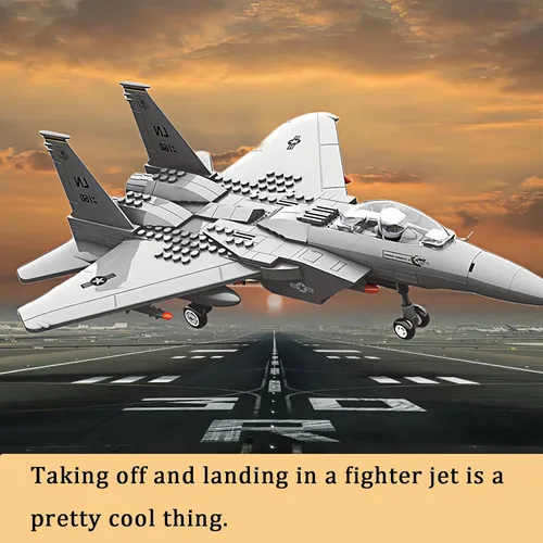 Miniatura 4 de Avión de combate F-15 Eagle militar compatible con Lego, avión de juguete de 270 piezas para niños de 10 años en adelante y adultos, juguetes