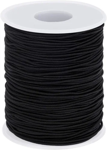 Miniatura 8 de selizo - Paquete de 2 cuerdas elásticas para pulseras, collares, cuentas, fabricación de joyas y costura (0.047 in, 109 yardas, negro y blanco)