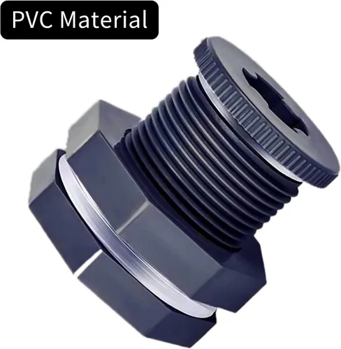 Miniatura 7 de 10 conectores de mamparo de PVC de 3/4 pulgadas, conector de agua de doble rosca, adaptador de mamparo con enchufes para barriles de lluvia