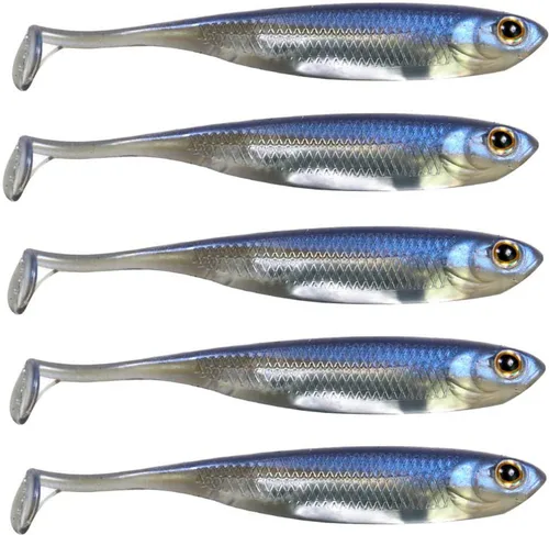 Miniatura 27 de QualyQualy Cebo de plástico suave Swimbait Paddle Tail Shad Lure Soft Bass Shad Bait Shad Minnow Paddle Tail Cebo de natación para Bass Trucha 2#
