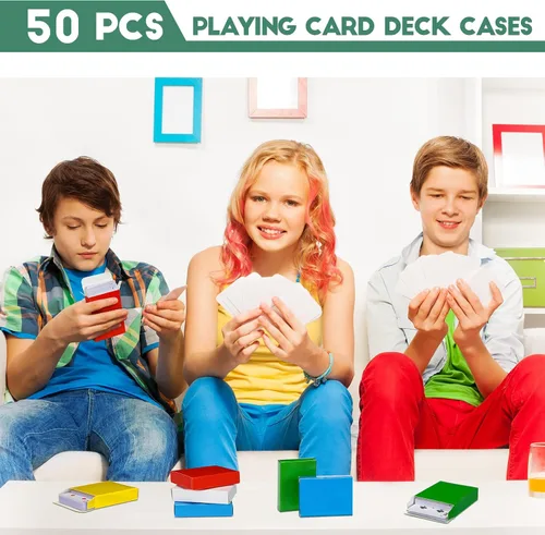 Miniatura 5 de Jexine 50 cajas de cartas de juego vacías, estuche para cartas a granel, organizador de almacenamiento, caja de tablero de béisbol