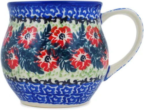 Miniatura 28 de Auténtica taza de burbujas de cerámica polaca de 13 onzas en diseño amarillo hecho a mano en Bolesławiec Polonia por Ceramika Bona + certificado