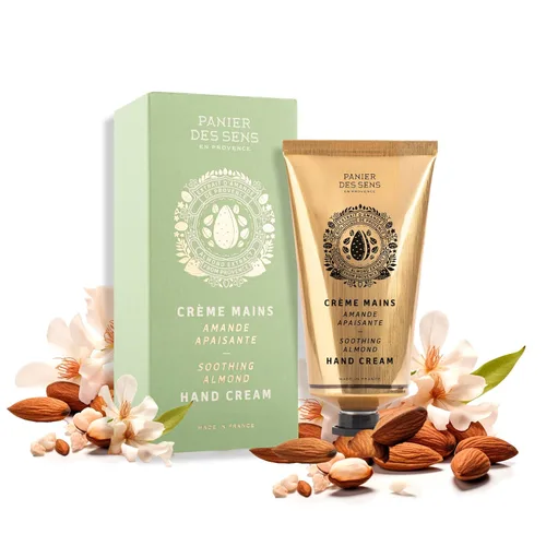 Panier des Sens Crema de manos Sweet Almond – Loción hidratante de manos para piel seca – Crema de manos francesa premium, cuidado suavizante para