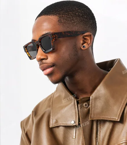 Miniatura 85 de AIEYEZO Gafas de sol cuadradas para mujeres y hombres, gafas de sol cuadradas con montura gruesa, estilo de diseñador simple