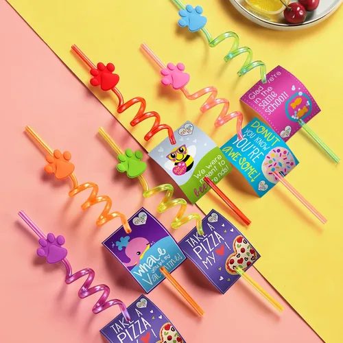 Miniatura 3 de Suministros para fiesta de cumpleaños de 24 patas, pajitas para beber con 2 popotes, cepillo de limpieza de patrulla para mascotas, perros