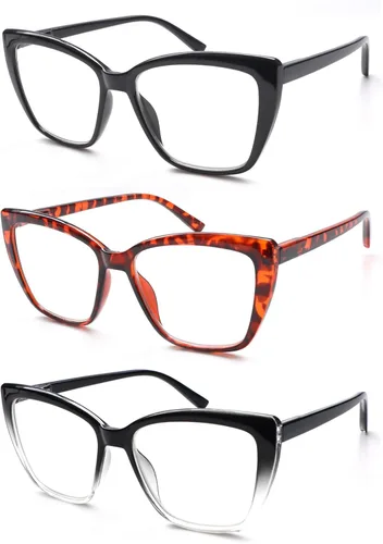 Miniatura 4 de NORPERWIS Gafas de lectura para mujer, bisagra de primavera, lentes de gran tamaño para mujer